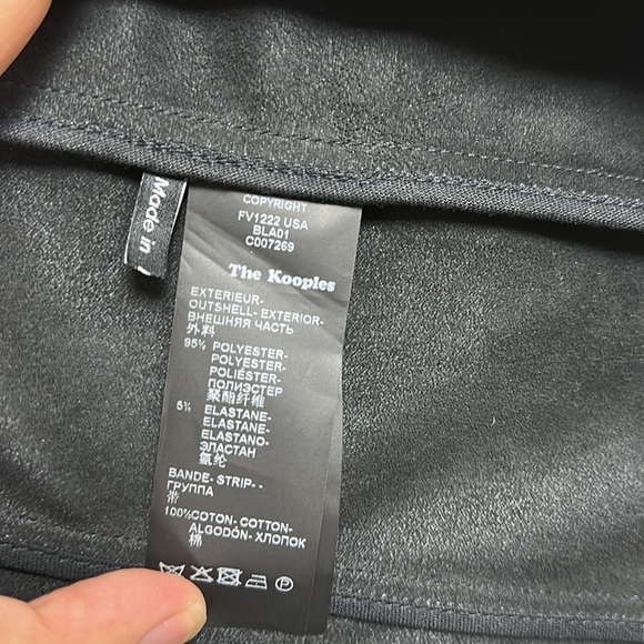 The Kooples Open Faux Suede Cardigan Jacket size EU 34 black - Picture 6 of 10